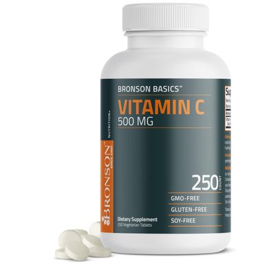 Bronson Vitamin C 500 MG Supports a Healthy Immune System & Antioxidant Protection, Non-GMO, 250 Vegetarian Tablets