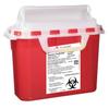 Dealmed Sharps Container 5.4 Quart Rotor Lid - Professional Medical Needle Disposal - Puncture Resistant Red Container for Healthcare Facilities (Case of 20) view 1