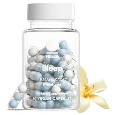 Ritual Sleep BioSeries Melatonin: Sleep Aid for Adults, Sleep Supplement with Time Released Capsules, Drug Free Sleep Vitamins for Adults for All Night Sleep Support, 20 Capsules