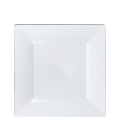 EcoQuality 8" inch White Square Plastic Plates - Disposable China Like Party Plates, Heavy Duty Salad Plates, Dessert Plate, Dinners, Dessert, Wedding, Serveware, Catering (50)