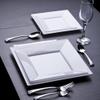 EcoQuality 8" inch White Square Plastic Plates - Disposable China Like Party Plates, Heavy Duty Salad Plates, Dessert Plate, Dinners, Dessert, Wedding, Serveware, Catering (50) view 3