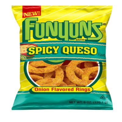 Funyuns Spicy Queso Onion Flavored Rings (6oz Bag) (Single)