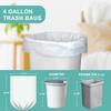 112 Count-4 Gallon Trash Bag, White Trash Bags, Bathroom Trash Bags Small Garbage Bags for Bathroom Can,White 4 Gal Small Trash Can Liners(7 Rolls,Upgrade) view 2