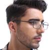 4 Pack Reading Glasses for Men, Computer Readers with Spring Hinge, Anti UV Ray/Eye Strain/Glare, Metal Frame Eyeglasses with Pouches(150 Magnification Strength) view 2