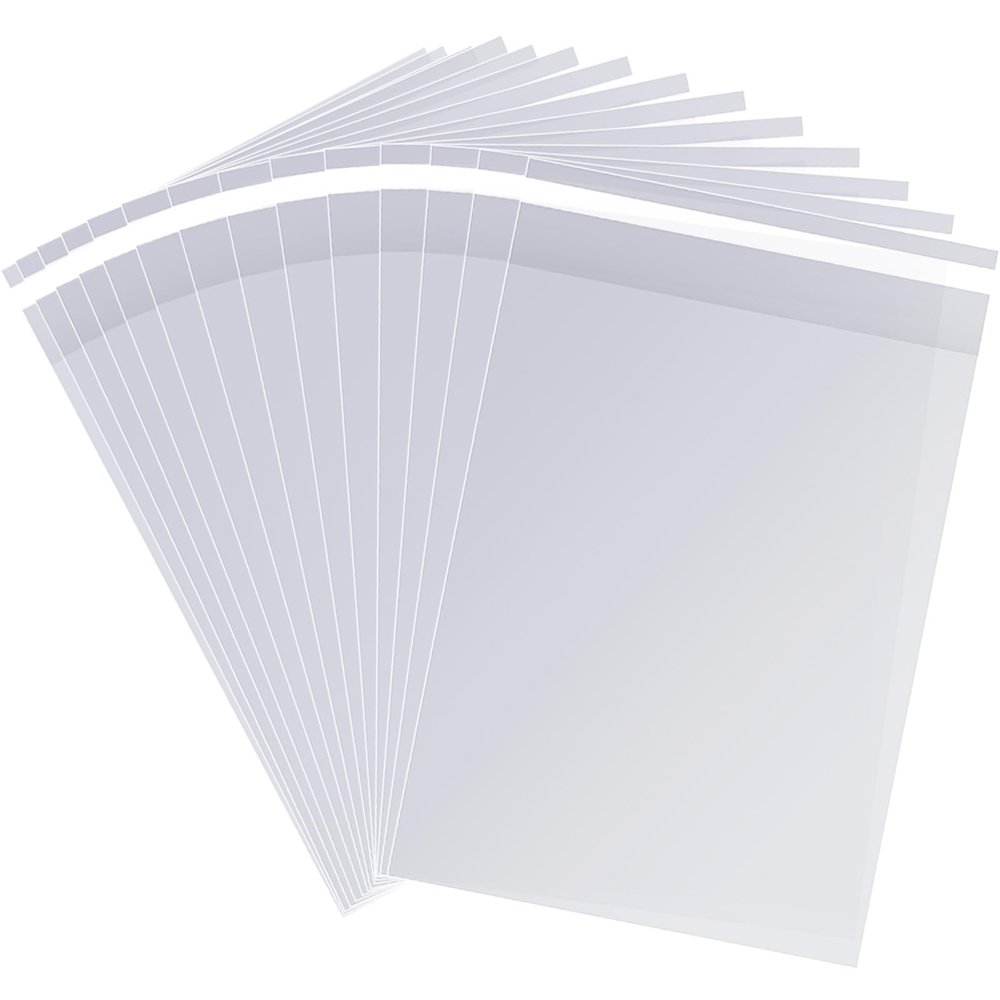 MORIDA Clear Cellophane Bags 200 Pcs 4x9 inch Self Adhesive Sealing Candy Treat Resealable Plastic Favors Snack Cookie Goodie Gift Packaging Bag