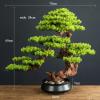 MOOWI Artificial Bonsai Tree Simulated Bonsai Welcoming Guests Pine Green Plant Bonsai Decoration Landscape Hotel Living Room Decoration Indoor Landscape Artificial Trees Plants view 2