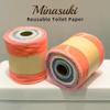 Minasuki Reusable Toilet Paper - Cotton Reusable Bidet Towels,Absorbent Washable Paperless Towels roll,64 Pcs Washable & Re-Rollable Cloth Toilet Paper Bidet Wipes view 4