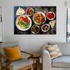 Homemade hummus roasted cherry tomatoes and pita bread Middle Eastern Canvas Wall Art Decor Paintings Pictures for Bedroom Wall Decor Above Bed Living Room Wall Decoration Bathroom Office Artwork view 2