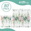 80Pcs Greenery Floral Paper Napkin Watercolor Flower Disposable Luncheon Napkin Spring Dinner Hand Napkin for Wedding Baby Shower, 6.5 x 6.5 Inch view 2