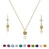 Citrine Necklace for Women - Authentic 925 Sterling Silver Necklace 18K Gold Vermeil Jewelry, Dainty Raw Pendant Earring Set Necklace, November Birthstone Gift for Mothers Day view 1