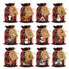 Aviski 120PCS Cotton Small Christmas Drawstring Candy Treat Bags Buffalo Plaid Xmas Xmas Christmas Fabric Goody Gift Sacks Reusable Gift Wrapping Bags Holiday Party Favors - Red/Black view 1