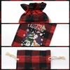 Aviski 120PCS Cotton Small Christmas Drawstring Candy Treat Bags Buffalo Plaid Xmas Xmas Christmas Fabric Goody Gift Sacks Reusable Gift Wrapping Bags Holiday Party Favors - Red/Black view 3