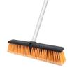 18" Push Broom Outdoor Heavy Duty with Stiff Bristles, Shop Broom with 63" Long Handle, Snow Broom Garage Push Broom for Concrete Wood Scrub Brush for Cleaning Shop Garage Deck Patio Driveway (Orange) view 1