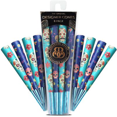 Beautiful Burns, Dia de los Muertos Combo Pre-Rolled Cones - 8 Pack of Pre Roll Cone Shells