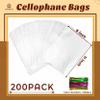 LOKIQNG Cellophane Bags Plastic Gift Bag Clear Cookie Treat Bags with Twist Ties for Party Favor Bag(200 Pack, 8x11inch) view 3