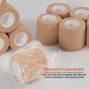 48 Pack 2 x 5 Yards Self Adhesive Bandage Wrap Athletic Elastic Breathable Cohesive Bandage Wrap Rolls for Stretch, Sports, First Aid, Wrist, Ankle Sprains, Swelling, Vet Wrap, Brown view 2