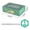 PLINJOY Green Gift Box for Presents with Ribbon 10.8x7.5x3.5 Inches Clear Gift Box with Window Magnetic Closure Gift Boxes with Lids view 3