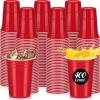 Mifoci 400 Pcs 16 oz Red Disposable Cups Bulk Large Plastic Cups Pack for Christmas Wedding Drinks Soda Punch Barbecues Picnics Birthday Party Supplies view 1