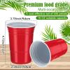 Mifoci 400 Pcs 16 oz Red Disposable Cups Bulk Large Plastic Cups Pack for Christmas Wedding Drinks Soda Punch Barbecues Picnics Birthday Party Supplies view 2