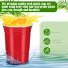 Mifoci 400 Pcs 16 oz Red Disposable Cups Bulk Large Plastic Cups Pack for Christmas Wedding Drinks Soda Punch Barbecues Picnics Birthday Party Supplies view 3