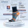 7BIGSTARS KINGDOM Women's Cotton Diabetic Quarter Non-Binding Extra Wide Novelty Socks - 4 Pack Medium - Heart Stripe - Sock Size 9-11 Shoe Size 5-9 M Black, Brown, Orange, Ecru view 3