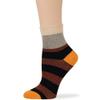 7BIGSTARS KINGDOM Women's Cotton Diabetic Quarter Non-Binding Extra Wide Novelty Socks - 4 Pack Medium - Heart Stripe - Sock Size 9-11 Shoe Size 5-9 M Black, Brown, Orange, Ecru view 4