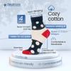 7BIGSTARS KINGDOM Women's Cotton Diabetic Quarter Loose Fit Socks - 4 Pack Large - Stripe - Polka Dot - Sock Size 10-12 Shoe Size 8-12 L Dark Navy, Blue, Red, White view 3