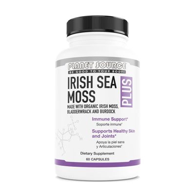 Planet Source Organic Irish Sea Moss Plus - Capsules are Dietary Supplements Made from Irish sea Moss, a Type of red Algae Rich in Vitamins, Minerals, and antioxidants.
