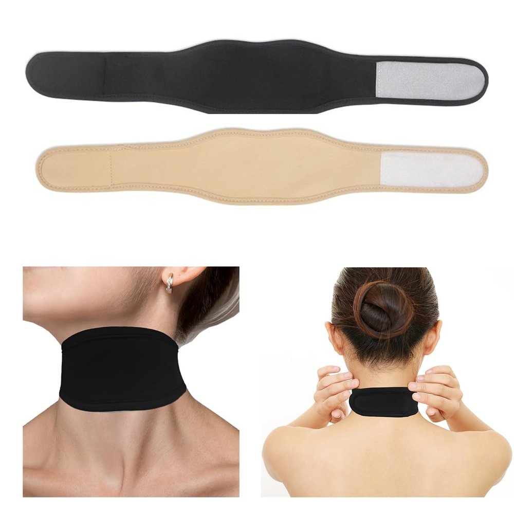 2 Pcs Trach Covers for Tracheostomy Tube Holder Adjustable Tracheostomy Supplies Dust- Proof Shield Neck Trach Cover Band Reusable Tracheostomy Care Kits for Men and Women (Black Beige)