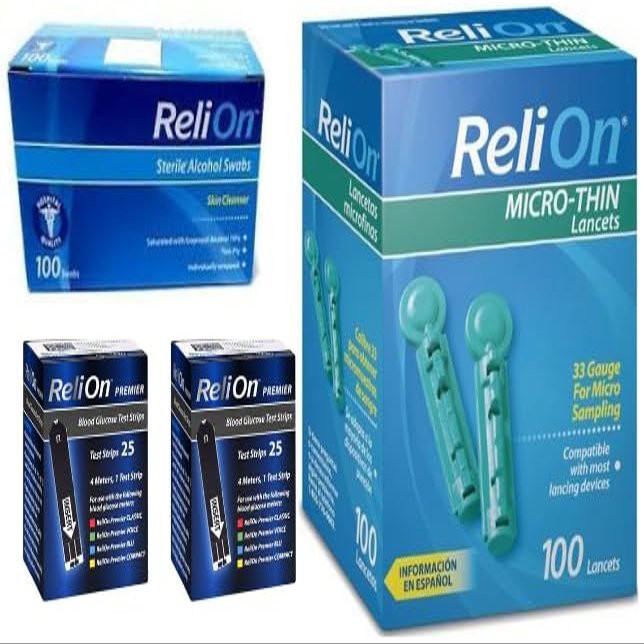 Diabets Testing Bundle & Combo Pack for Your Convenience + King Combo QR Code Including (100 Swabs, 50 Premier Strips, 100 Lancets Gauge 33)