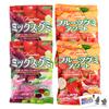 Kasugai Frutia Fruit Gummy Candy Assortment Fruity and Soft (4 Pack) Lychee, Mango, Strawberry and Grape, Strawberry, Muscat with 2 Gosutoys Stickers view 1