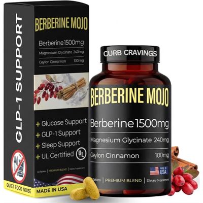 Berberine 1500mg Supplement with Ceylon Cinnamon & Magnesium Glycinate