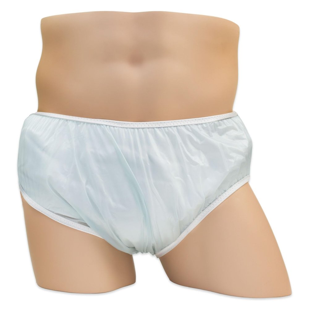 Bikini Cut Pull-On Style Adult Plastic Pants by LeakMaster - Soft, Quiet, Form Fitting Incontinence Waterproof Pants - Size: X-Small Fits 26-30 Inches - Blue