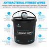 Wipex Fitness Wipes Bundle - Get 2 Buckets (1) Lemongrass Plant-Based Fitness Equipment Wipes & (1) Sanitizing BZK Bucket for Hands, Safe on Skin, Great for Home, Studios and Gyms, 400 Ct (Pack of 2) view 2