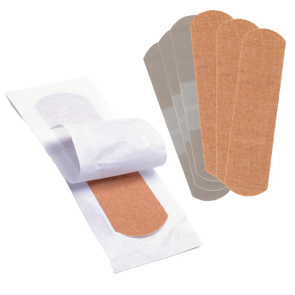 200 Fabric Flexible Adhesive Bandage Strips - 3" x 3/4" Breathable Bandages with Non-Stick Pad - Latex Free for First Aid Kit Wound Care and Protection (2 Packs of 100)