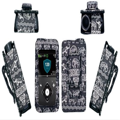 Premium Patterned Holster (with Belt Clip/Metal Loop/Lanyard) for Medtronic Minimed Insulin Pump 630G/ 640G/ 670G/770G/780G (All Model) (Black-Elephant Totem)
