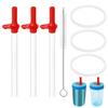 3pcs Replacement Straws with Bite Valve for Zak Designs Kelso Kids 15oz, Reusable BPA Free Straw Cup Accessories with Zak Designs Brush 3pcs Gaskets for Water Bottles view 1