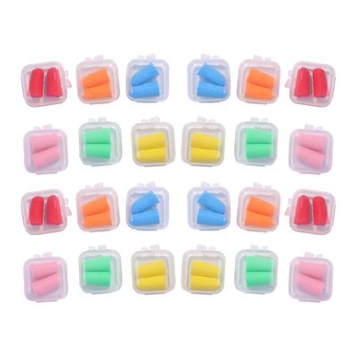 24 Sets Soft Foam Earplugs Noise Cancelling Ear Plugs Sound Blocking Earplugs Hearing Protection Ear Plugs with Case