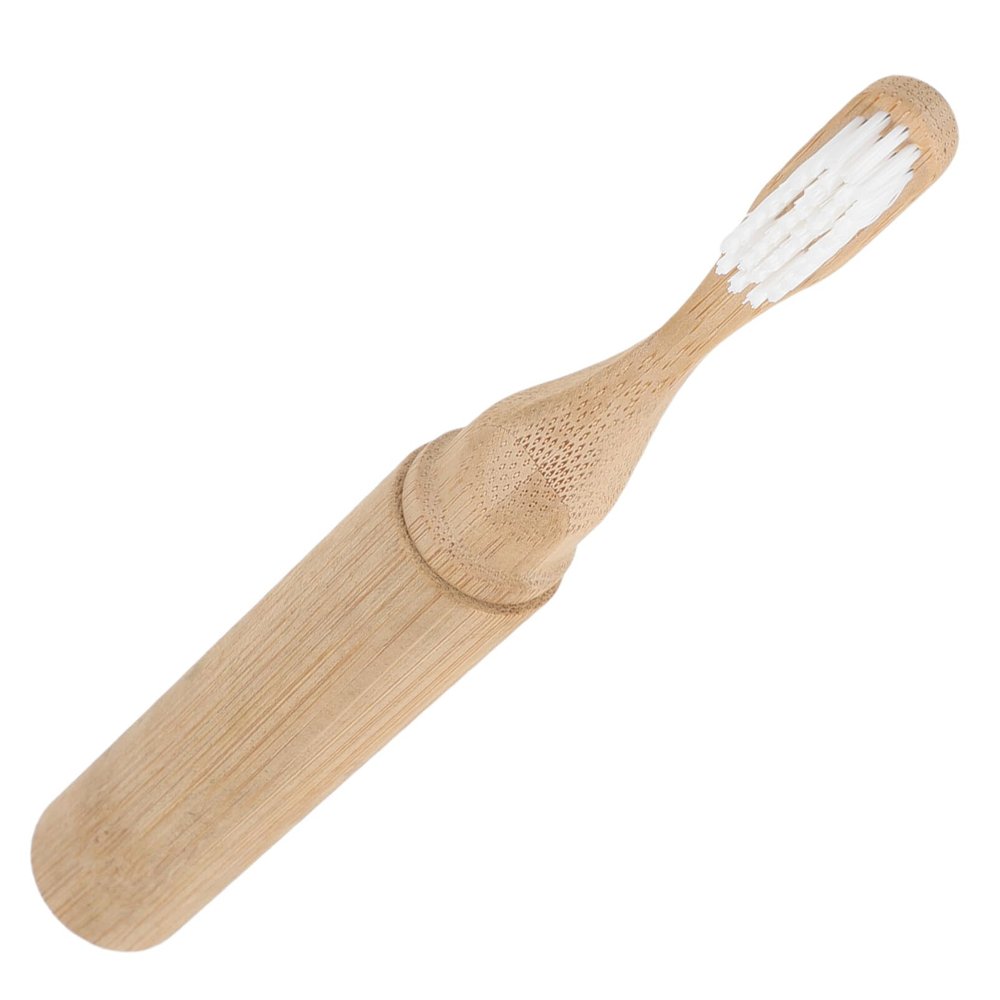 Angoily Travel Toothbrush Cup Case Bamboo Toothbrush Soft Bristles Portable Foldable for Adults and Boys and Girls