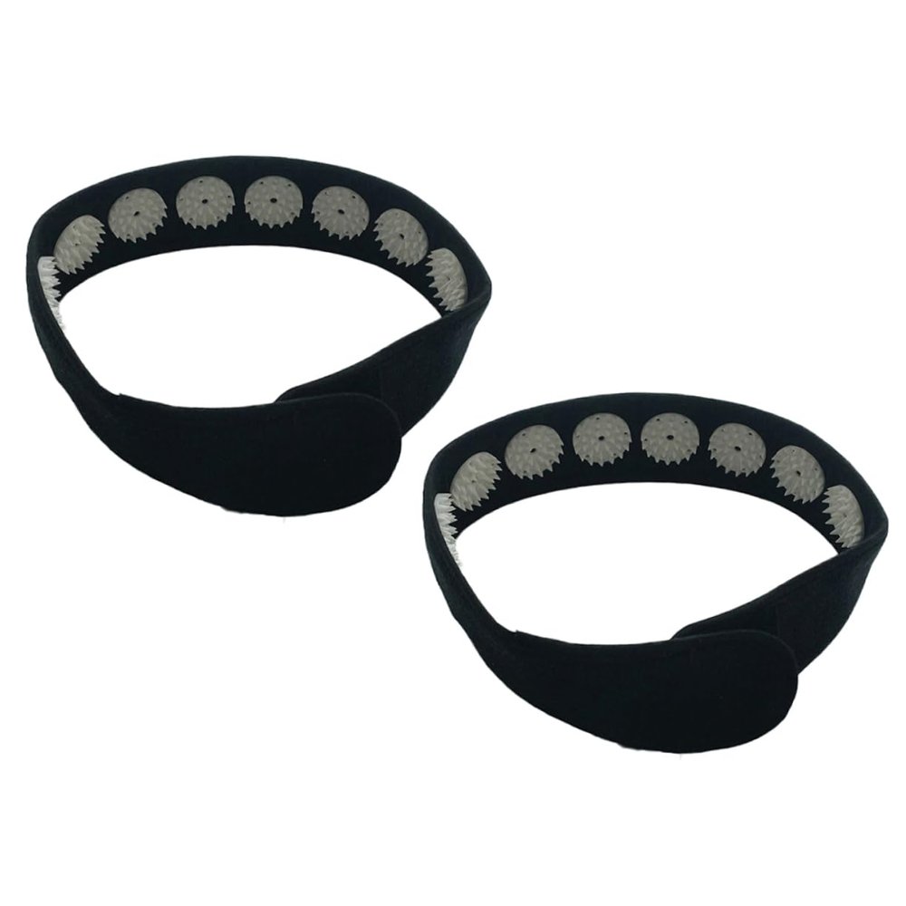 LALAFINA 3sets Comfortable Massage Bands Acupuncture Straps for Headache Relief and Enhanced Circulation and Material for Daily Use Black
