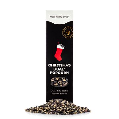 Christmas Coal Gourmet Popcorn Kernels - Fun and Unique X-Mas Stocking Stuffer - Lump of Coal Black Popcorn Gift for Him from Dell Cove Spices, One Pound
