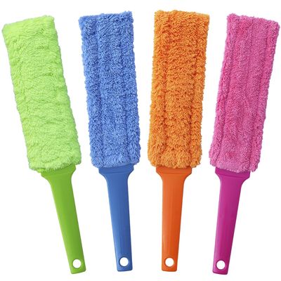 4 Pack 16-Inch Length Microfiber Dusters, Reusable and Washable, Soft Fibers with Strong Dust Adsorption Ability,Very Suitable for Home Cleaning, Office Cleaning, and car Cleaning