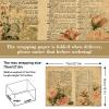 12 Sheet Vintage Floral Wrapping Paper Retro Newspaper Kraft Gift Wrap Bulk Folded Flat Rose Flower Craft Art Paper for Party DIY Wrapping Supplies, 19.7 x 27.6 Inch view 2