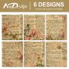 12 Sheet Vintage Floral Wrapping Paper Retro Newspaper Kraft Gift Wrap Bulk Folded Flat Rose Flower Craft Art Paper for Party DIY Wrapping Supplies, 19.7 x 27.6 Inch view 3