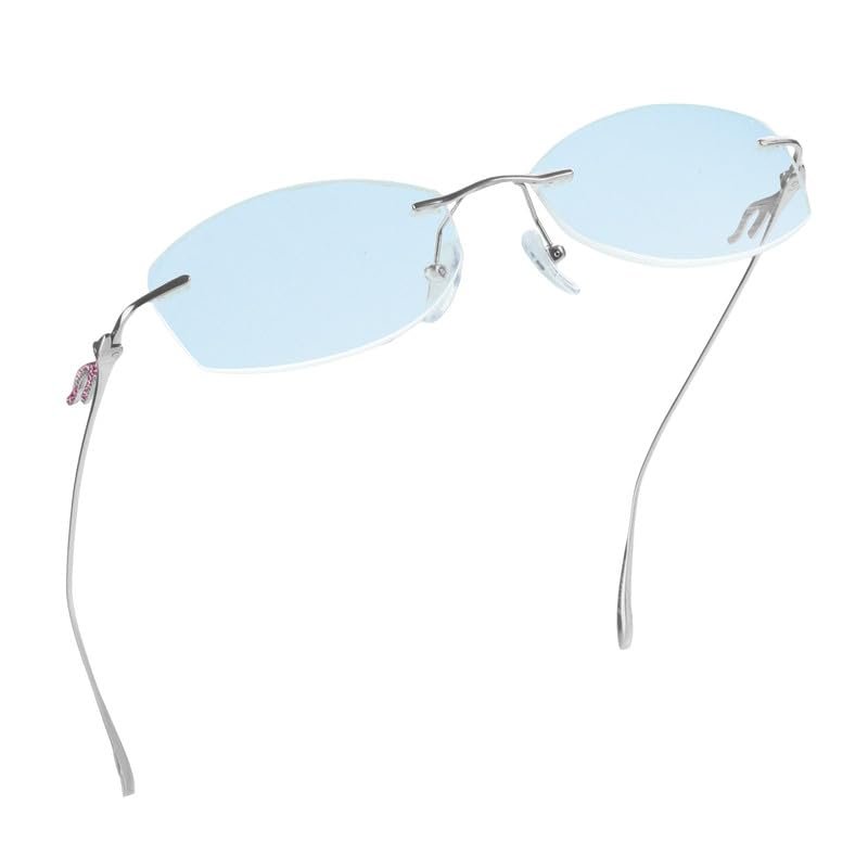 LifeArt Pure Titanium Frame Glasses/Blue Light Blocking Reading Glasses, Reduce Eyestrain, Stylish for Men and Women(Silver,+4.00 Magnification)