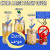 4PCS Large Straw Covers for Boba Straws, 12mm & 14mm Smoothie Jumbo Silicone Straw Tips Topper Caps for Glass Boba Wide Large Straws (12mm &14mm_Daisy) view 3
