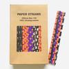 100 pcs Mixed Halloween Paper Straws Bulk, Black Orange Purple White Green Skull Bat Spider Pumpkin Ghost Cobweb Skeleton Party Drinking Straws Bulk, Kids Cute Juice Cake Pop Sticks (Halloween Fun) view 1
