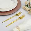 24 Gold 8-Inch Plastic Forks Heavyweight Disposable Cutlery - for Wedding Party Reception Catering Decorations Supplies view 3