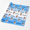 InterestPrint Custom Gift Wrapping Paper from Mom Dad, Blue and White Paper for Gift Wrap Personalized Face Wrapping Paper Roll for Granddaughter Grandson 3 Roll view 2