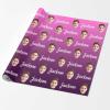 InterestPrint Personalized Face Name Wrapping Paper, Custom Dark Purple Wrap Paper Roll Customized Wrapping Paper Roll for Daughter Son Niece Nephew 58x23 1 Roll view 2